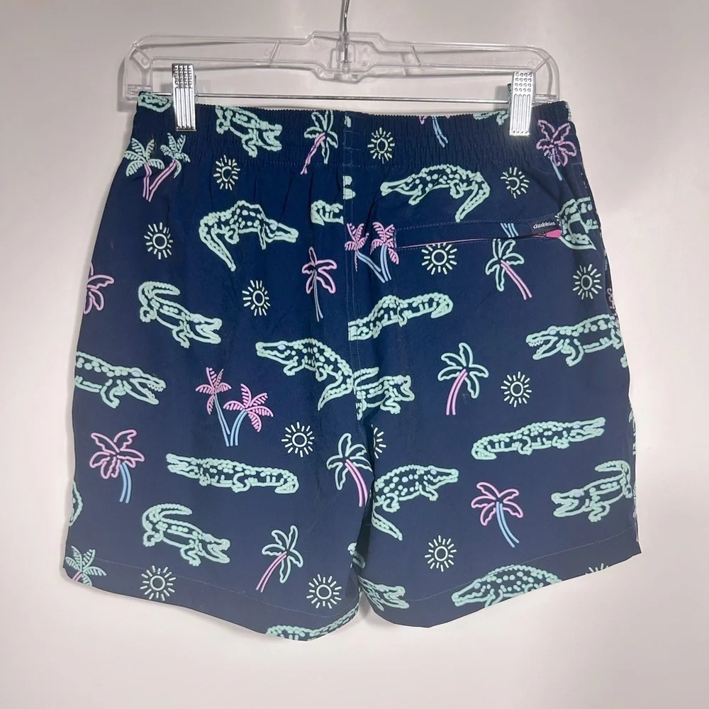 NEW Chubbies The Neon Glades 5.5” Sw Trunk W/Liner Size M Navy Alligator Palms